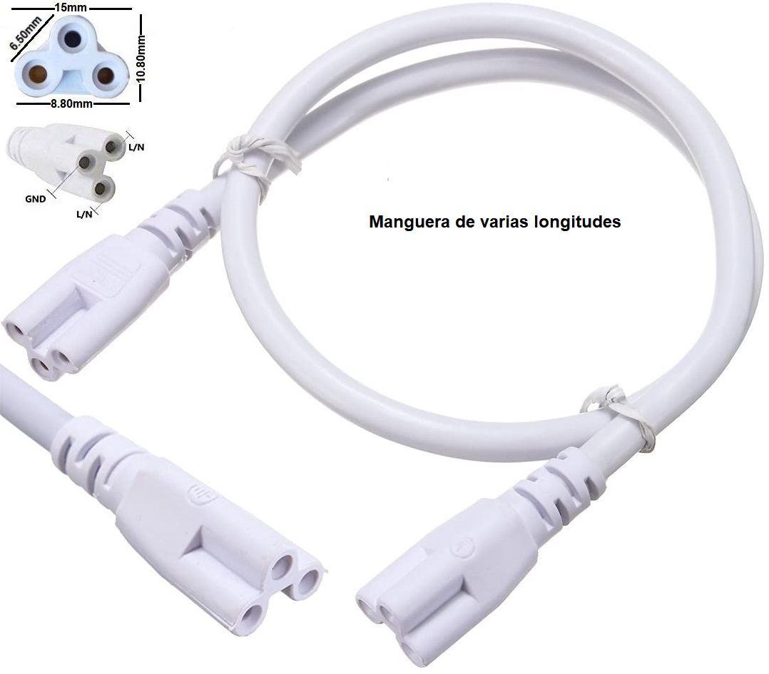 Conector extension 3 pin tubos Led